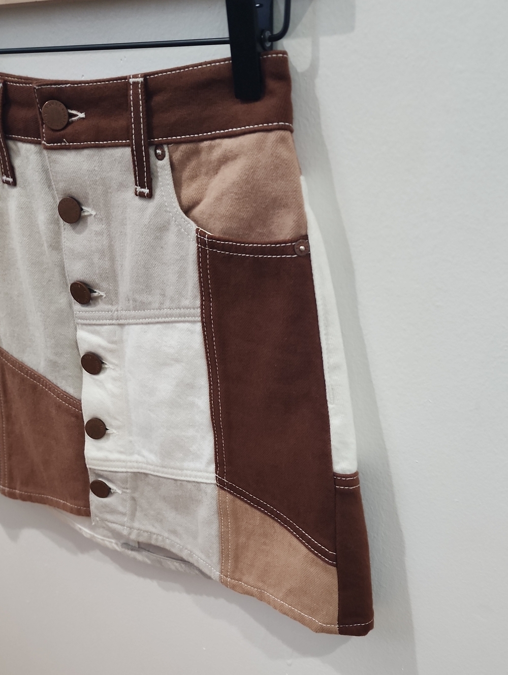 Alice and Olivia Patchwork Denim Skirt - Picture 4 of 14